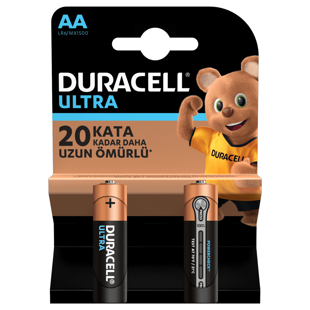 Duracell Ultra Alkalin AA Piller 2 adet paket