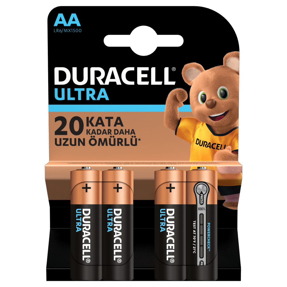 Duracell Ultra Alkalin AA 1.5V Piller 4 adet paket