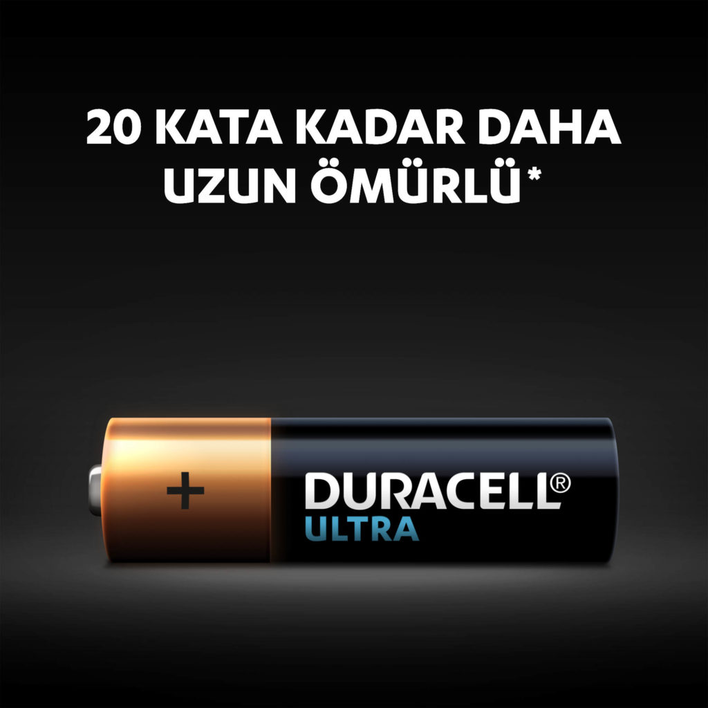 Duracell alkalin Ultra piller 20 kat daha uzun süre dayanır