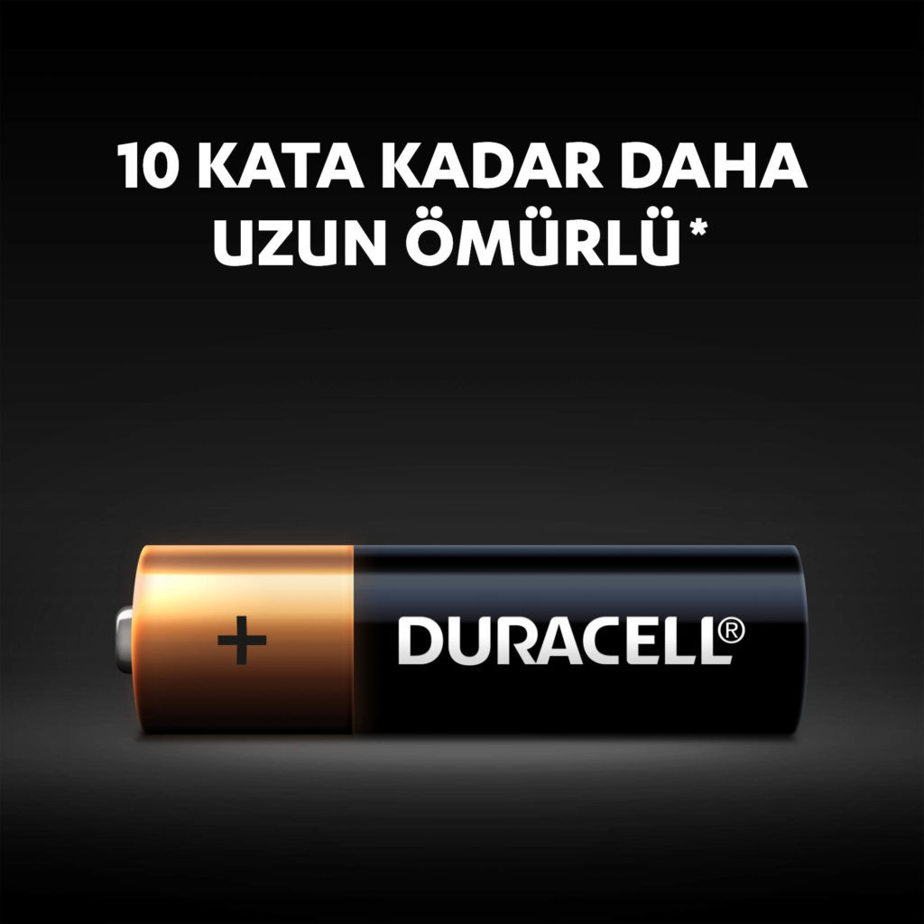 Duracell Alkalin AA piller 10 kat daha uzun süre dayanır